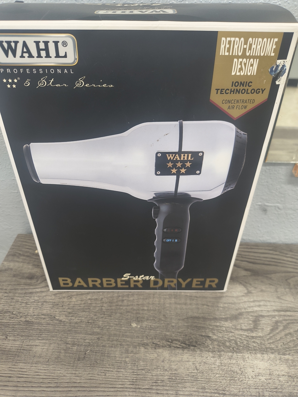 Wahl 5-Star Barber Dryer in Black & White with Gold Accents